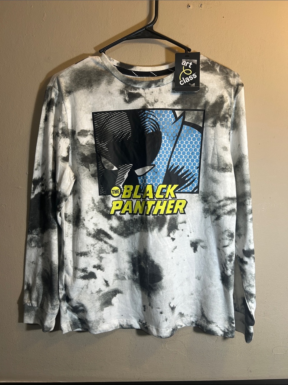 Art Class Tie-Dye Black Panther Graphic Long-Sleeve Shirt - Youth 12/14 New.